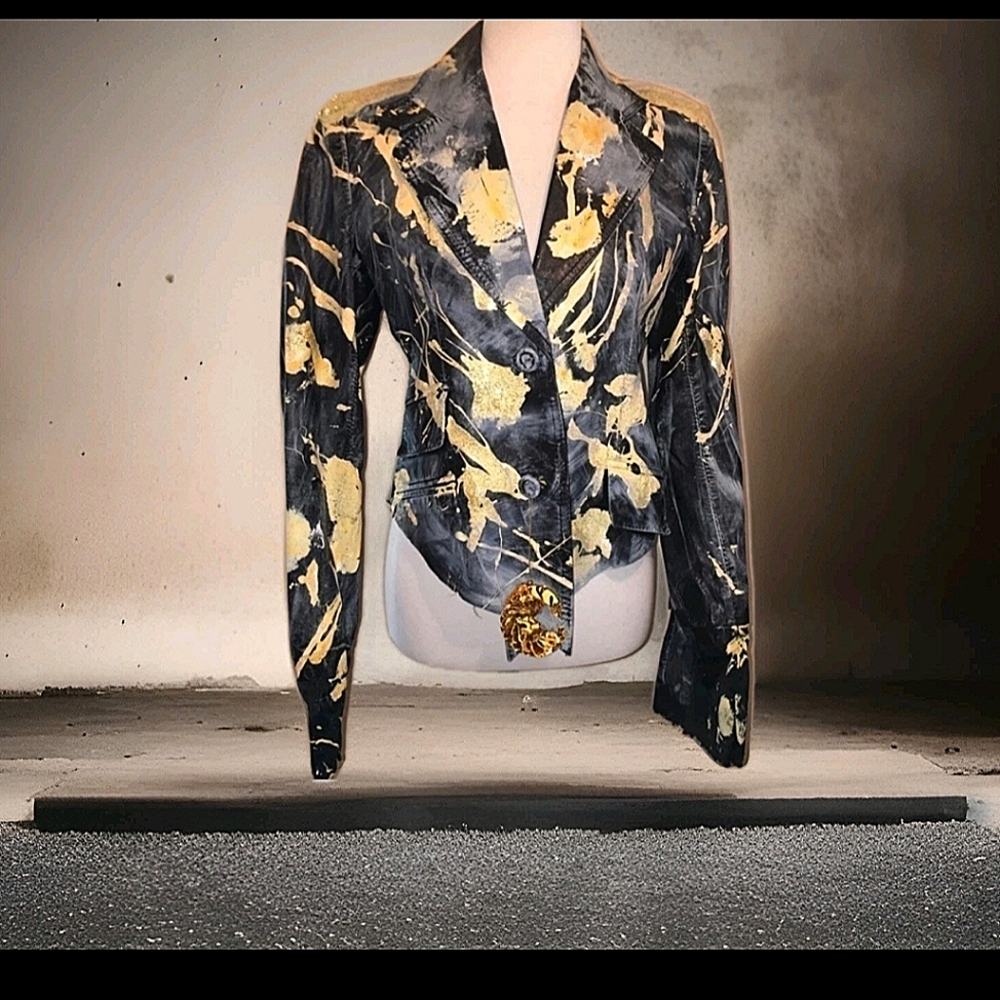 Abstract Painted Glam Jacket Golden Age By AgaThaDawn, 1 of a kind, M